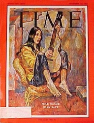 ‘Time’, 23 November 1962. Painting of folk singer Joan Baez by Russell Hoban